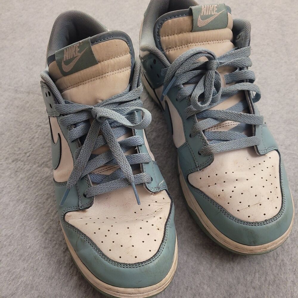 Nike Shoe Dunk Low Retro Sneakers White Denim Turquoise Men Size 10.5 DV0833-106